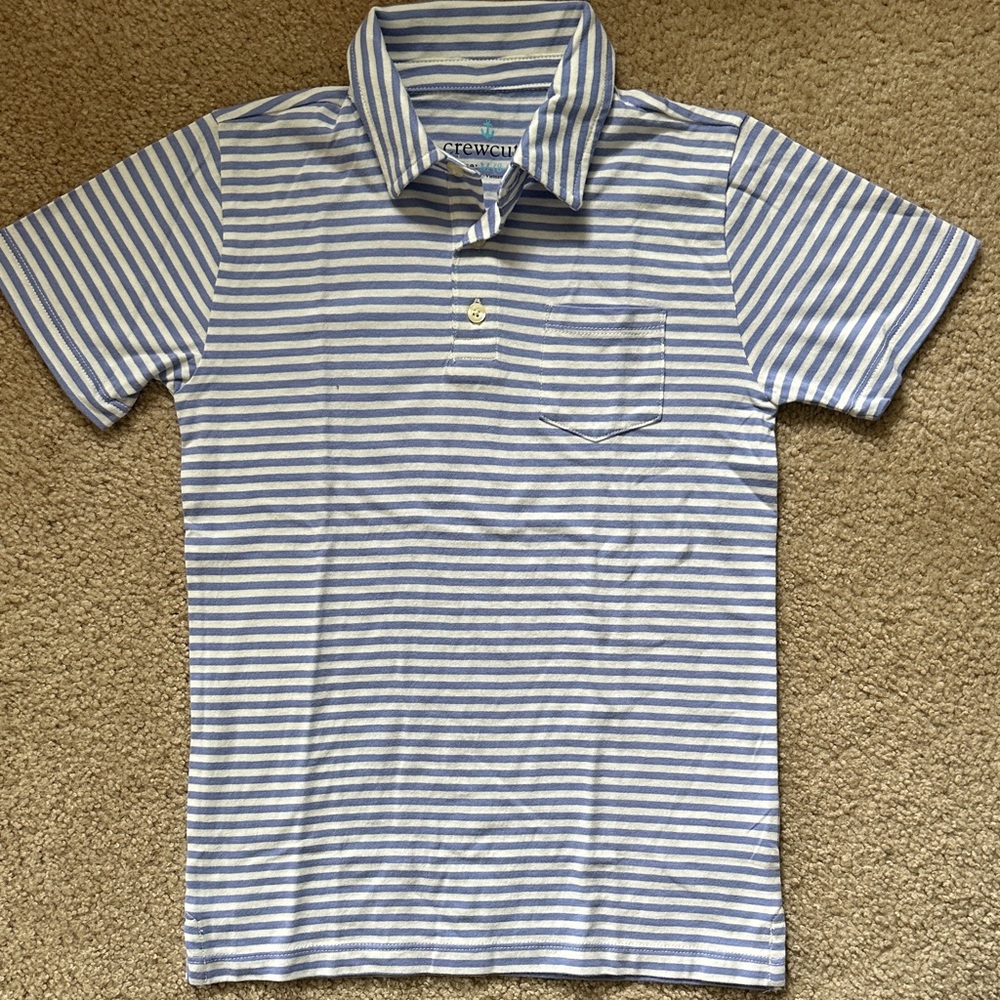 Crewcuts Blue and White Striped Polo